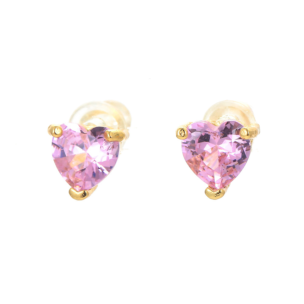 2g Weight Electroplating Gold Plating Process Geometric Plating Metal Zircon Copper Earrings