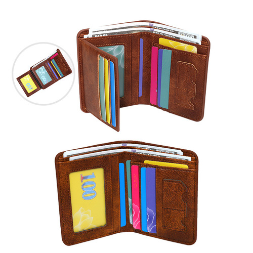 New men's wallet short cross-border retro business multi-card slot card holder men's wallet wallets wholesale