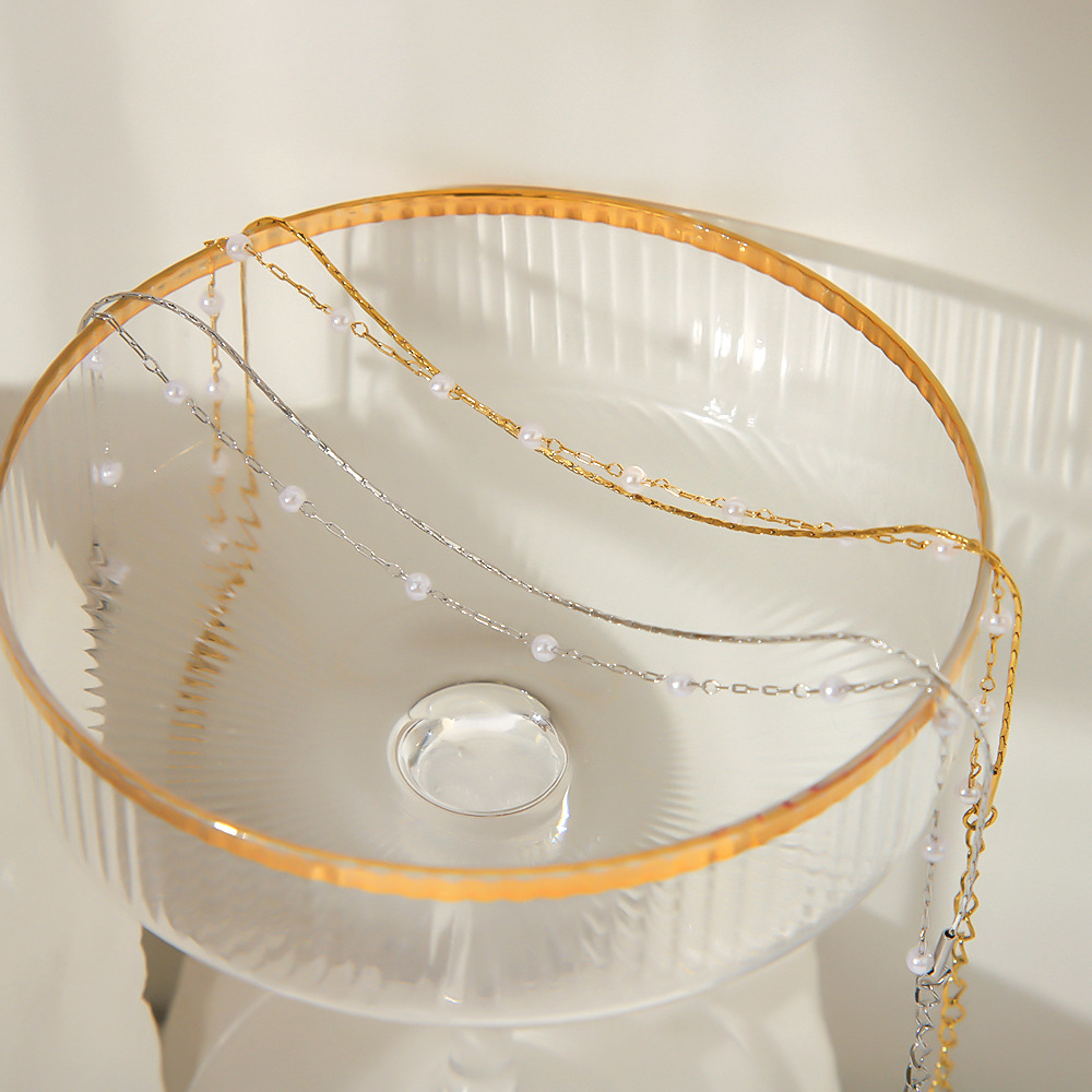 Red de celebridades ins tendencia titanio acero de doble capa cuentas tobillera personalidad moda salvaje sentido de alta gama accesorios de pie de acero inoxidable al por mayor