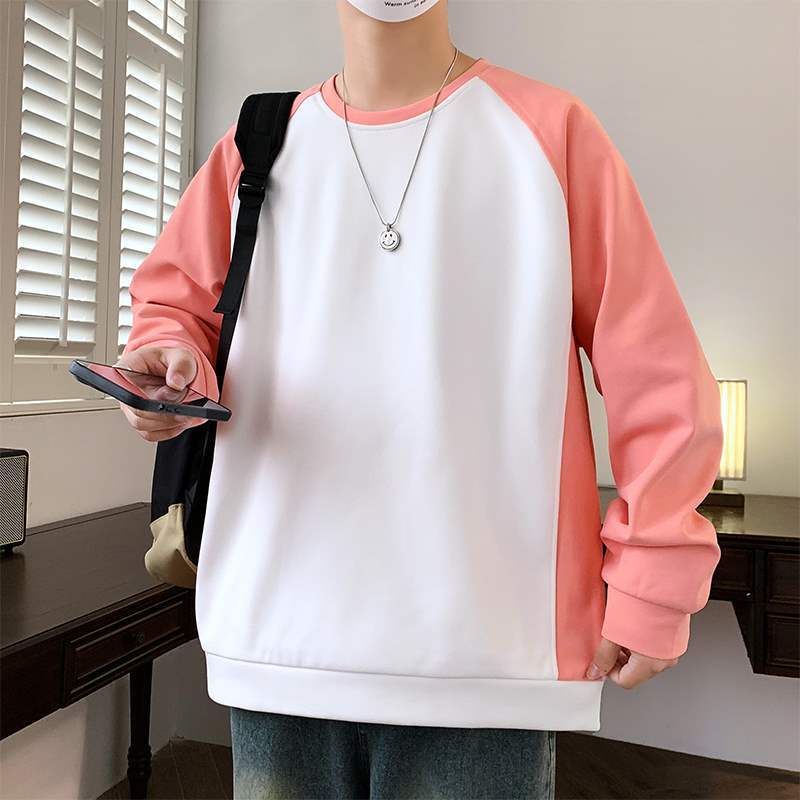威乐途秋季二开重磅复合拼接面料卫衣男潮牌时尚设计感拼接撞色圆