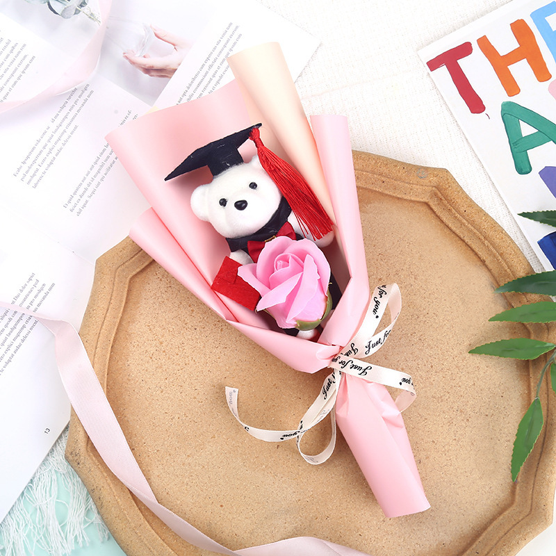 卒業漫画博士熊薔薇ヒマワリ花束恋人母教師の日創意プレゼントお土産|undefined