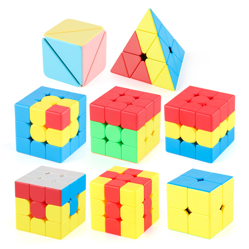 Moyu serie de enseñanza de los niños educativos de rotación suave de dos-tercer orden Cubo de color sólido de orden positivo cubo juguete Venta caliente