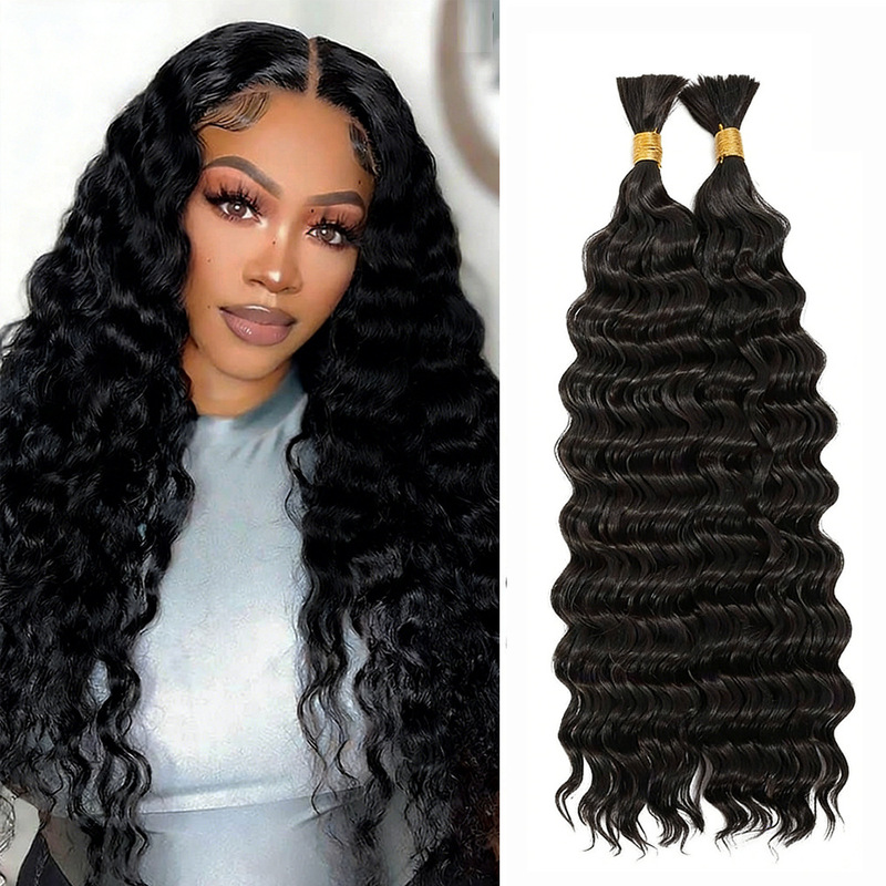Cross-Border Deep Wave Deep Crochet Hair Extensions Synthetic Fiber Crochet Hair Wigs Unisex European and American Style Wigs