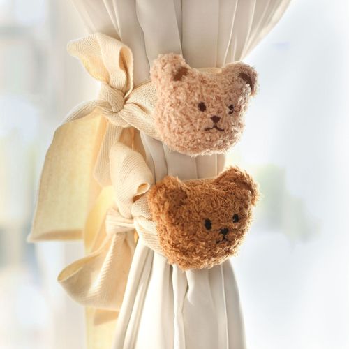 Korean cartoon bear flowers curtain tie decoration children's room mosquito net drawstring curtain buckle tie rope tie