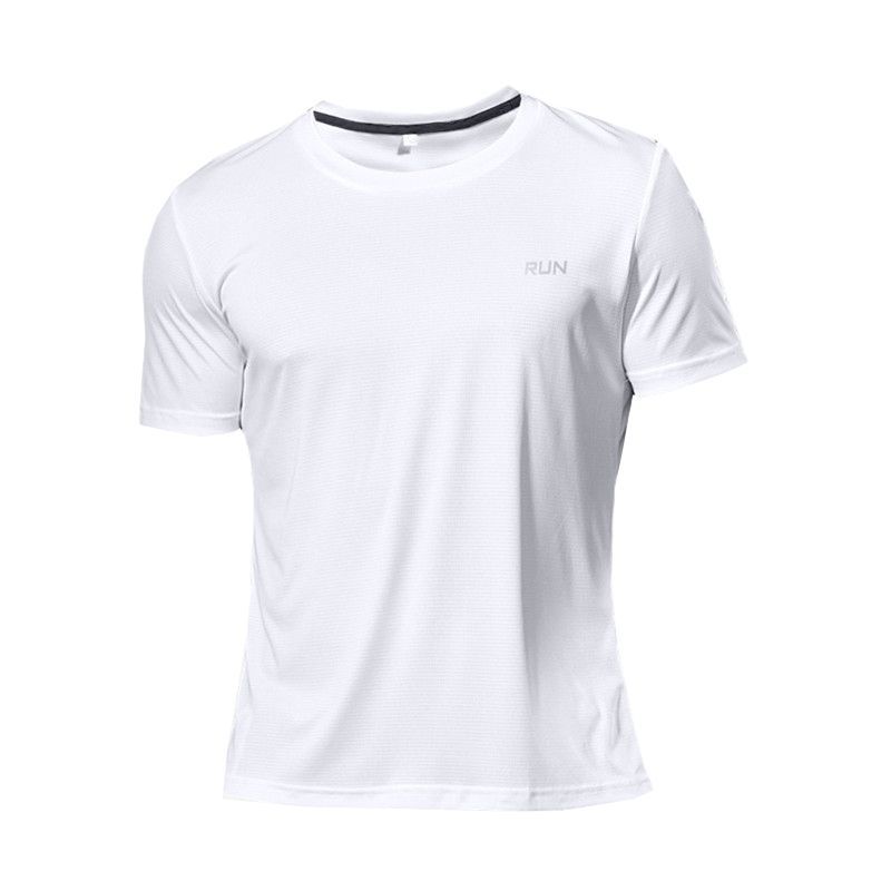 Venta caliente transfronteriza maratón seda de hielo correr camiseta de secado rápido transpirable hombres y mujeres sueltos deportes camisetas de manga corta fitness verano