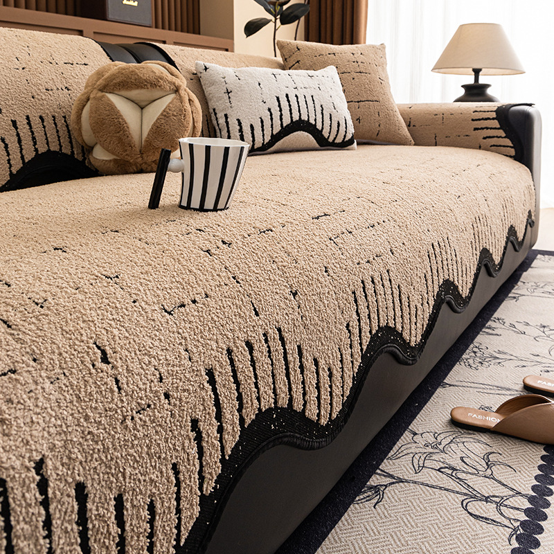 Cojín de sofá de forma especial otoño invierno nuevo cojín de sofá de cuero fijo tela de cojín de sofá antideslizante una toalla de sofá