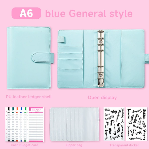 Standard gift pack - blue [12 budget cards + 8 zipper bags + 2 word stickers]