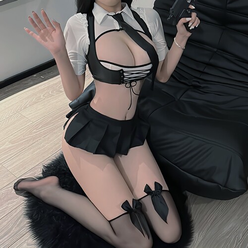 Qian Yumo sexy lingerie set COSPALY sexy JK uniform female secretary maid student hot temptation