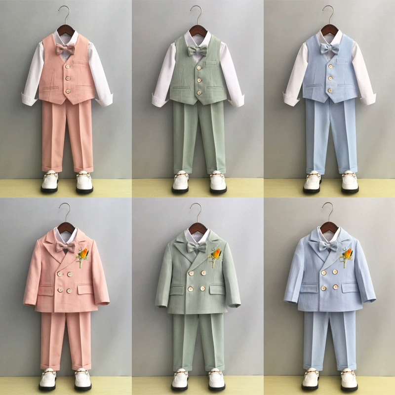 Детский костюм платье Осенне-зимний костюм Свадебное платье для девочек-цветочниц Костюм для дня рождения ребенка Платье для выступлений мальчиков