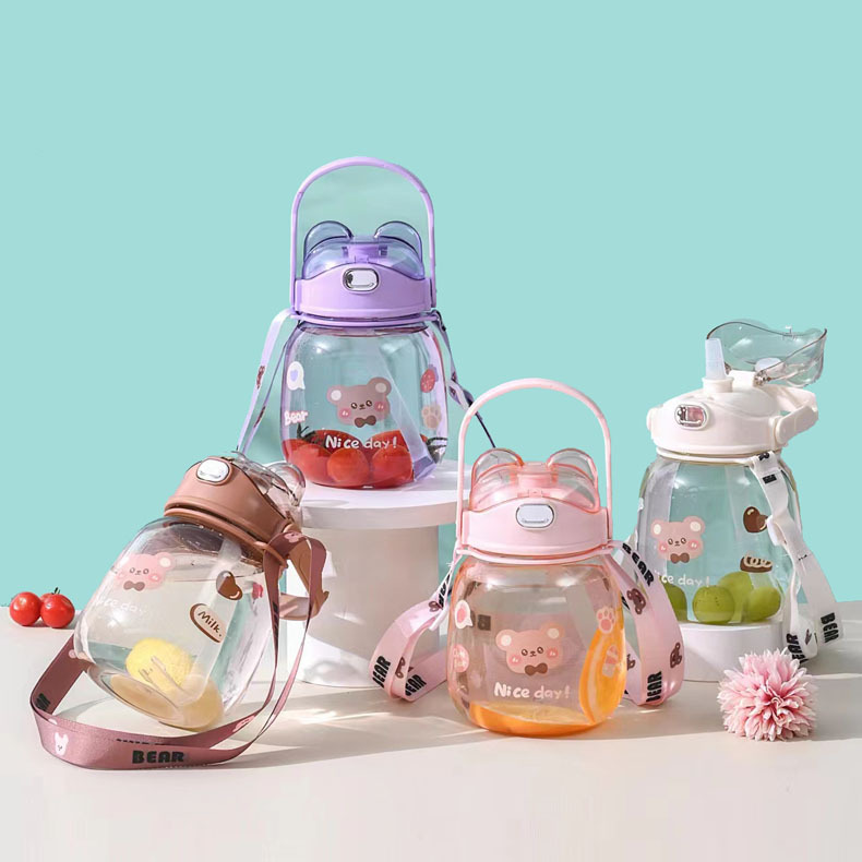 Fábrica al por mayor Tongxin lindo oso vientre taza 1300ml Gran Caldera conveniente Correa mango red taza roja