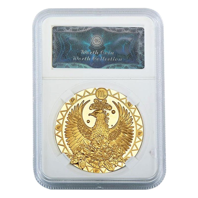 Medalla conmemorativa transfronteriza 12 constelación moneda conmemorativa metal chapado en oro insignia medalla Colección Caja de regalo fábrica al por mayor