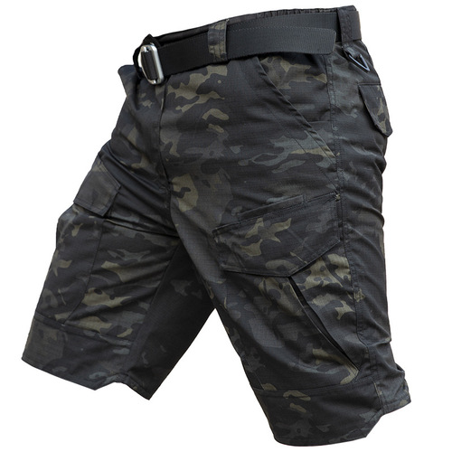 Angken summer tactical pants men's quick-drying military camouflage shorts multi-pocket outdoor workwear half pants five-quarter pants waterproof