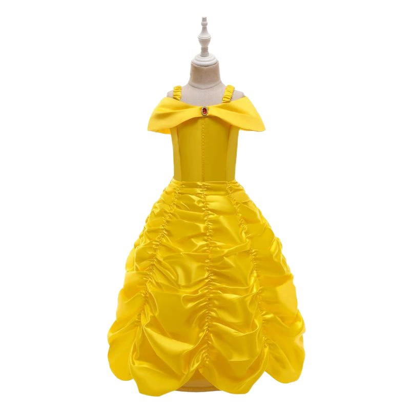 2023 Внешняя торговля Замороженное платье принцессы Летнее платье-колокольчик для девочек Красавица и чудовище Детское платье