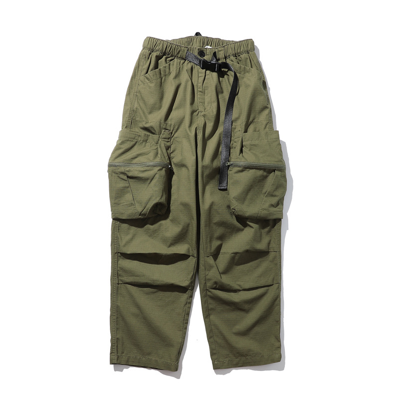 Pantaloni cargo uomo taglio dritto oversize stile casual streetwear_voghion.com
