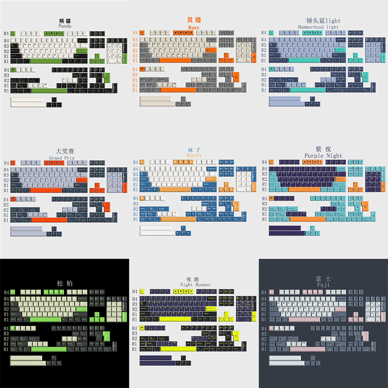 Original high two-color GMK color matching 163 key large full set of replaceable mechanical keyboard key caps
