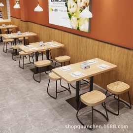连锁餐饮小吃快餐店桌椅组合食堂饭店餐厅早餐米线店商用面馆桌椅