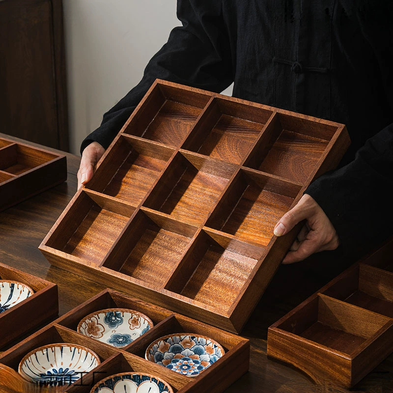 Поднос для сухофруктов с девятью отделениями для домашнего использования в гостиной, поднос для заваривания чая, поднос для закусок с отделениями для орехов и семян, незначительные дефекты.