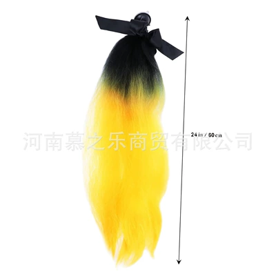 Motosiklet dəbilqələri — Decoration - black-and-orange-loose-ponytail-with-bow
