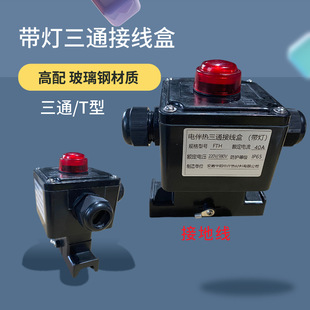 High-end three-way junction box with light 40A 220V one-in-two-out heat tracing cable junction box electric tropical connection