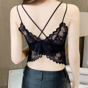 Charmaine Butterfly Lace Beautiful Back Camisole Inner Layering Top Lingerie Sexy Outerwear Tube Top for Women