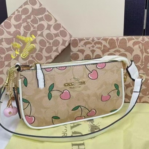 Cc's New Style Cherry Chain Mahjong Bag Classic Old Flower Fashion Versatile One-Shoulder Satchel Cross-Body Armpit Women's Bag