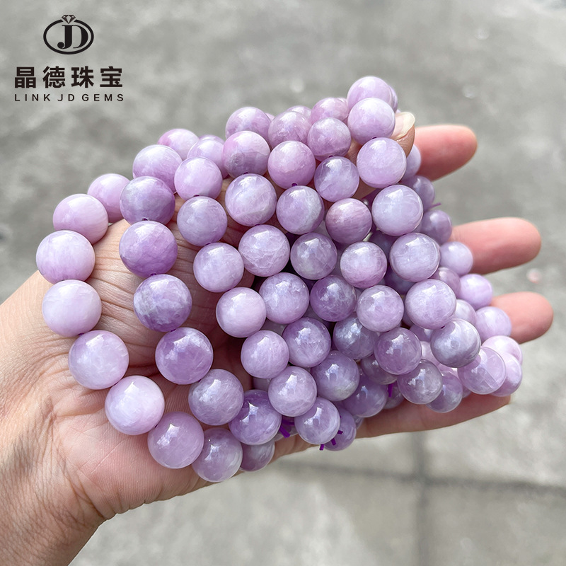 jingde jewelry 5a natural spodumene purple bracelet female versatile romantic sweet potato amethyst ball bracelet ornament wholesale