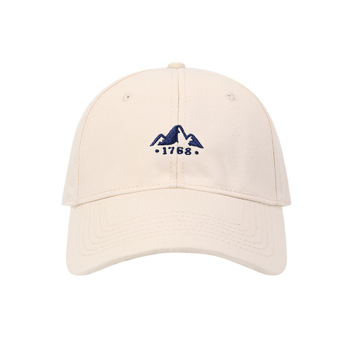 Mountain embroidered baseball hat women's versatile face showing small half hard top baseball hat outdoor travel sun protection sun hat men