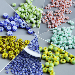 10g striped rice beads contrast color glass beads color watermelon beads loose beads DIY jewelry bracelet accessories