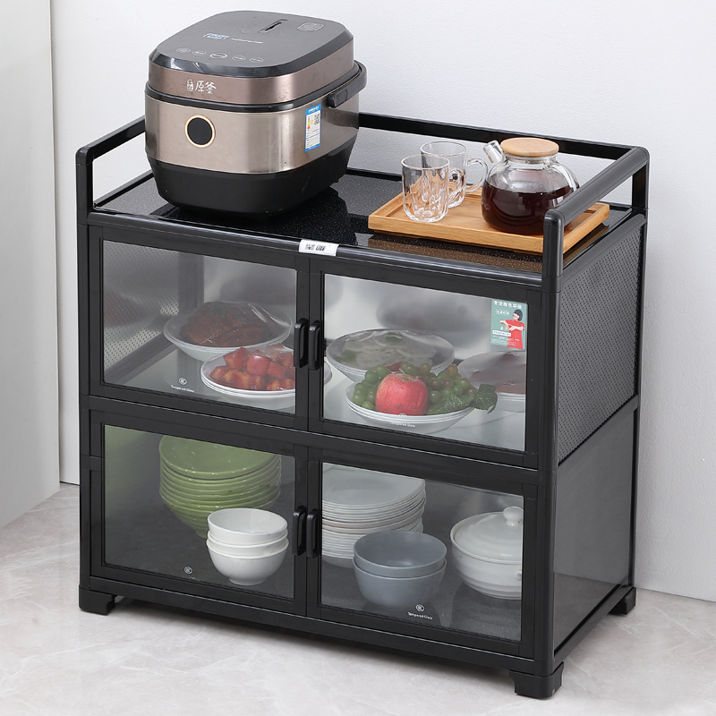 Estante de cocina con puerta de armario piso armario multicapa armario