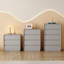 奶油白色五斗柜现代收纳卧室简约家用三斗多层客厅实木储物柜抽屉
