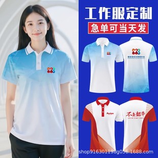 Polo Shirt Work Clothes Custom T-Shirt Lapel Short-Sleeved Team Clothes Team Building Clothing Advertising Cultural Shirt Printed Logo