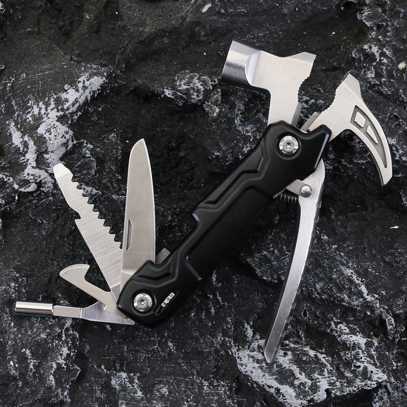 不锈钢多功能羊角锤 车载破窗器应急锤 户外野营锤 便携折叠地钉