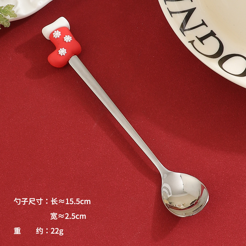 国境を越えた対外貿易304ステンレスクリスマス公仔フォークスプーンセットコーヒーもちスイーツ漫画ギフトボックス食器|undefined