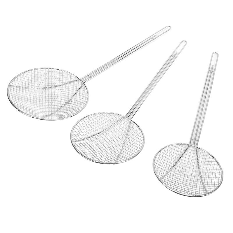 Fábrica zhuode 304 cuchara de acero inoxidable colador de cocina especial de pantalla de filtro de cocina cesta frita tamiz de harina de cocina image 6
