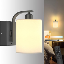 跨境新品定制亚马逊无绳充电布罩壁灯带遥控抽拉式电池灯无绳壁灯