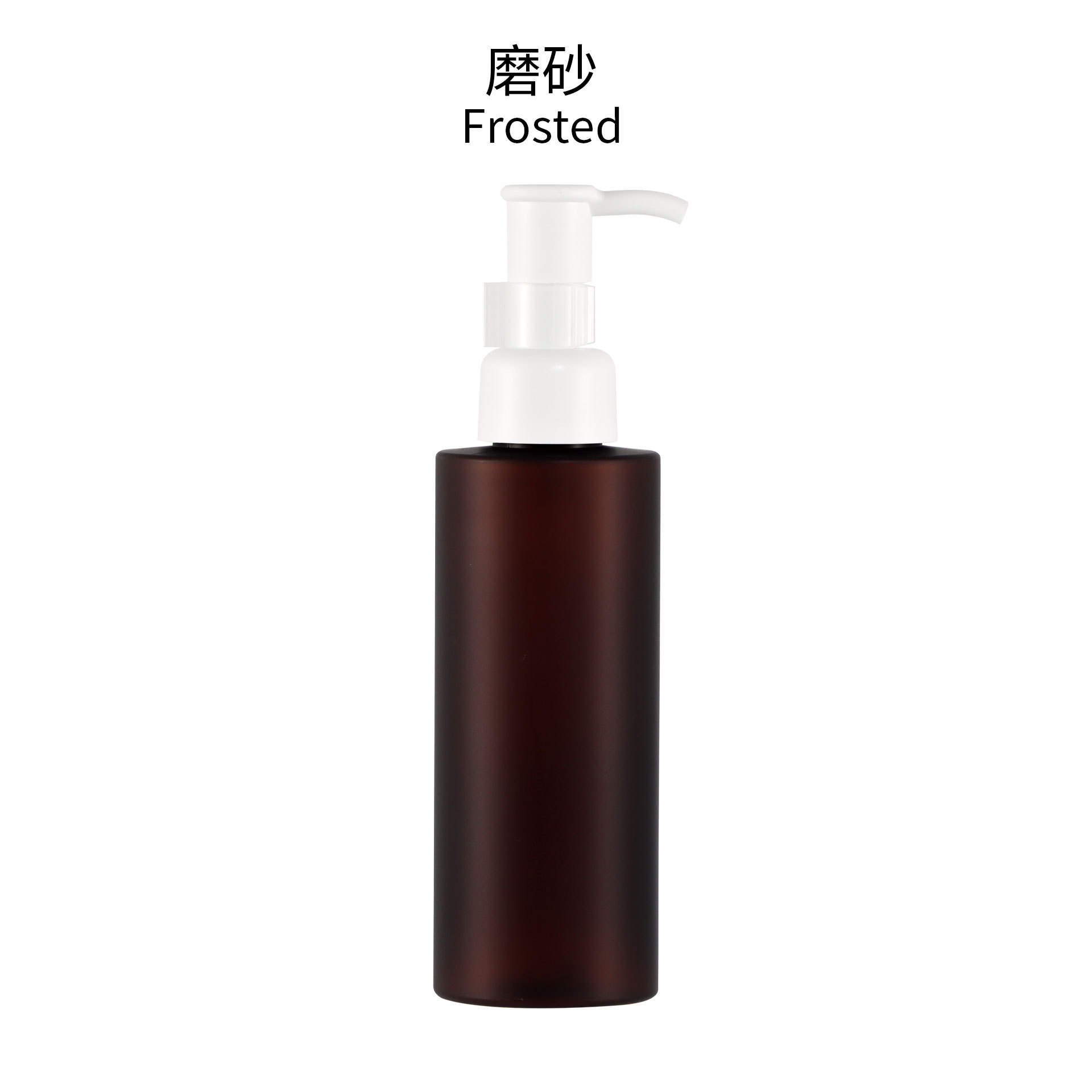 En stock 100 ml120ml150ml200ml botella de loción cilíndrica bomba de aceite cosmética botella de plástico botella de PET