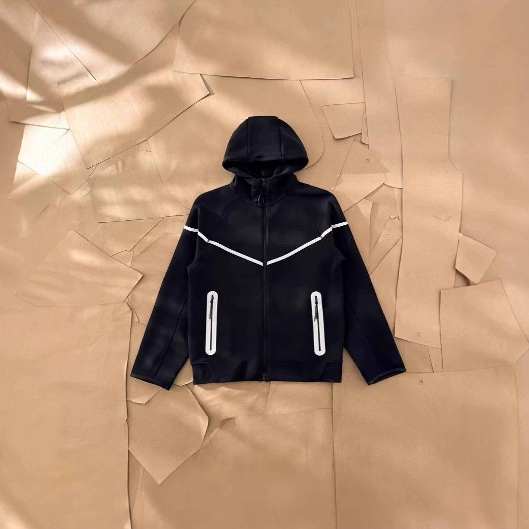 2025 новая куртка с капюшоном на молнии и длинными рукавами с воздушным слоем и светоотражающими полосками 754