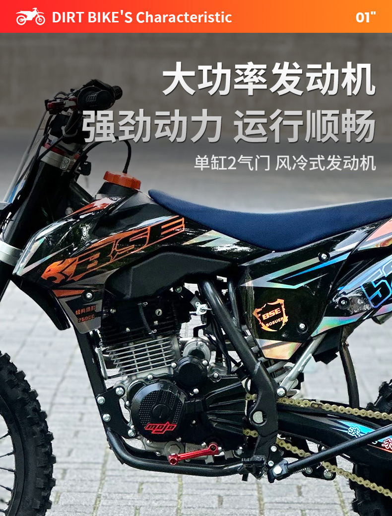 Boseer Bse Golden Classic Cheetah Cb250F Big High-Sport Off-Road Motorcycle Mountain Bike Trail Racing