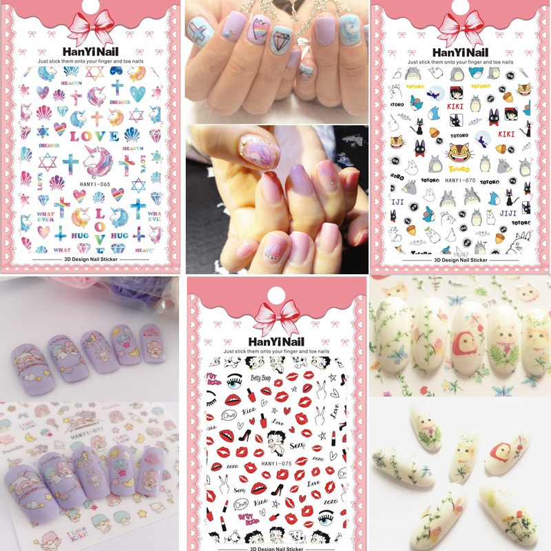 Ultra-thin Japanese 3D Nail Stickers with Adhesive Nail Art Stickers Nail Art Jewelry HanYi065-081