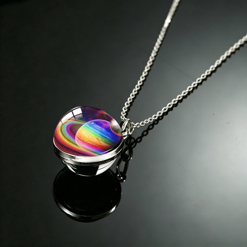 Double-Sided Sphere Cosmic Celestial Body Necklace Galaxy Planet Time Gemstone Pendant Unisex Niche Personalized Trendy Jewelry Double-Sided Sphere Cosmic Celestial Body Necklace Galaxy Planet Time Gemstone Pendant Unisex Niche Personalized Trendy Jewelry