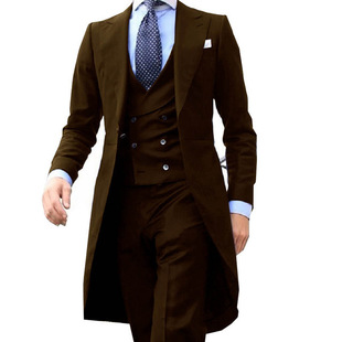 Men's Suit Men's Foreign Trade Business Casual Suit Men's Three-Piece Groom Best Man Wedding Banquet Suit Men