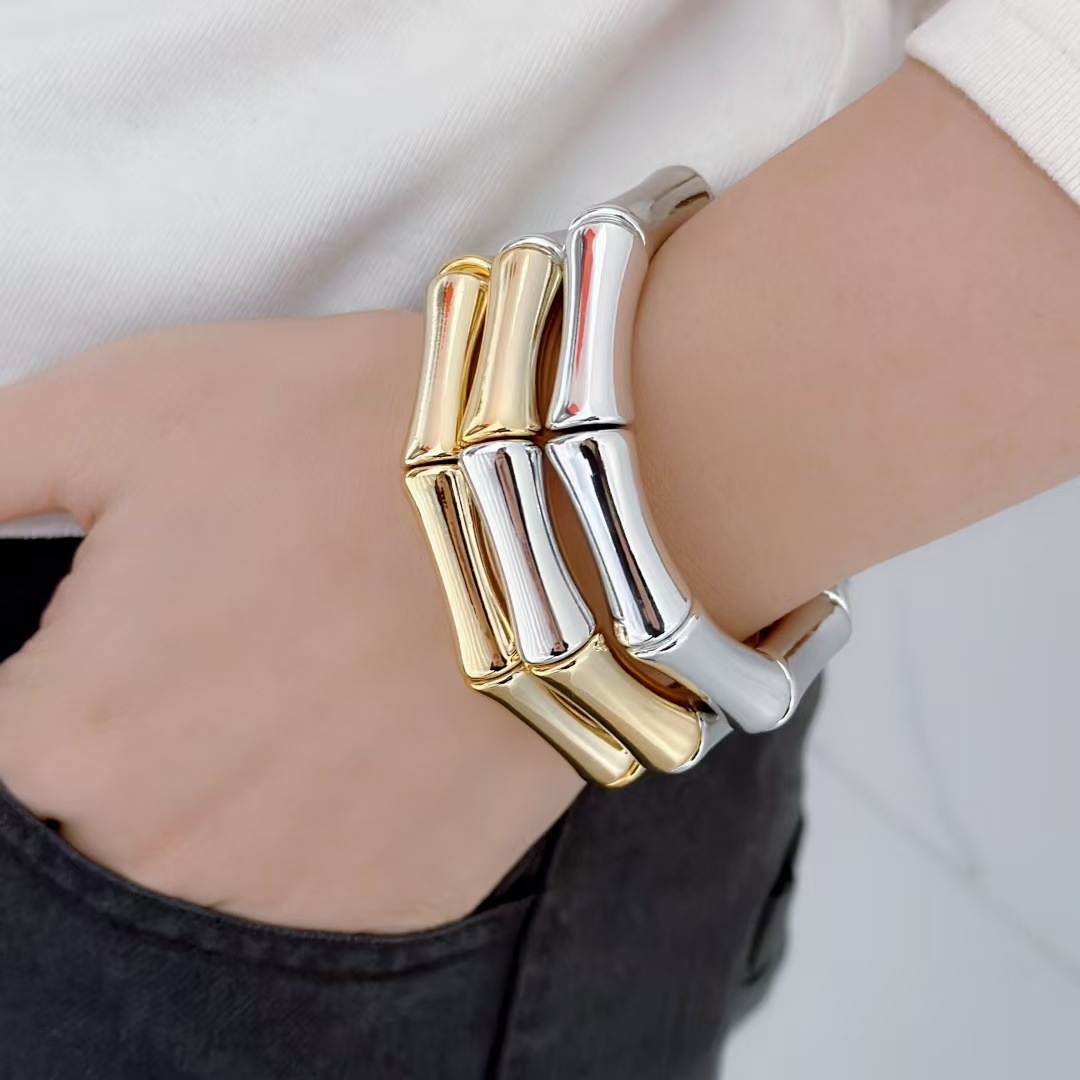 Resin Chain Material 1 Piece Quantity IG Style Bamboo Joint Resin Bangles Wholesale
