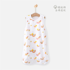 嬰兒睡袋春夏秋冬款純棉雙層寶寶無袖背心式睡衣兒童防踢被神器