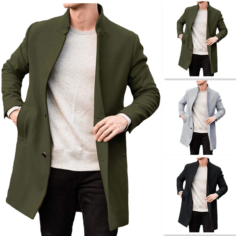 Cross-border hot order 2023 autumn and winter New thick woolen men's coat Amazon coat wish independent station Japanese and Korean suit
