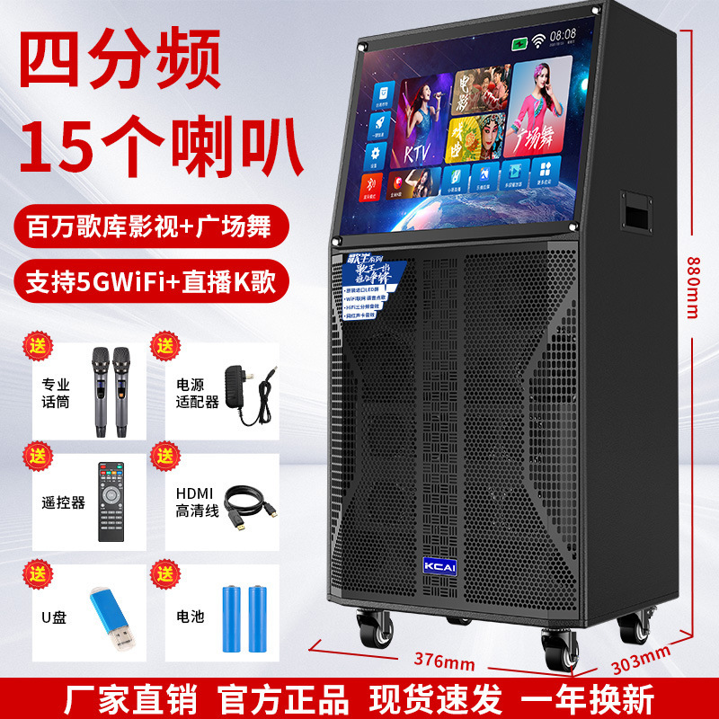 カラオケの歌の一体機の移動カラオケの音響のセットはディスプレイの大きい電力の家庭のk歌の専門のスピーカーを持ちます。|undefined
