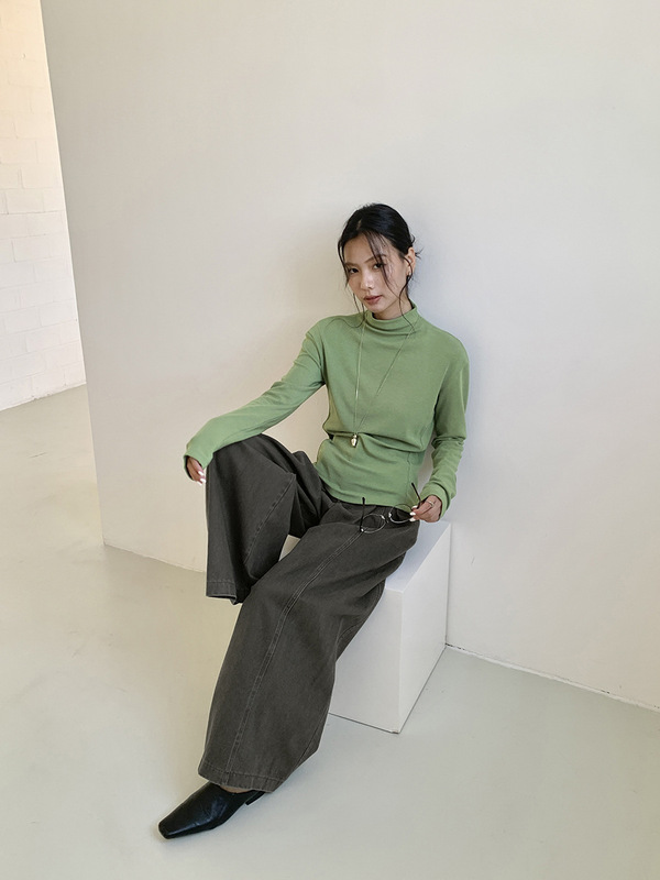 广州十三行2025秋韩风复古水洗纯棉显瘦百搭拖地感休闲裤女03095|undefined