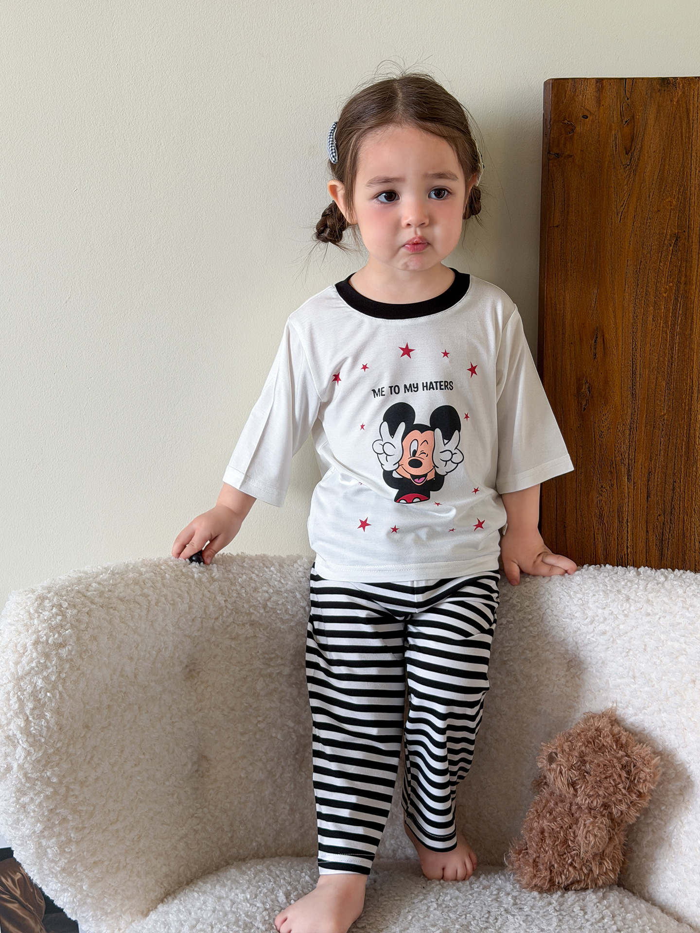 Sugar Pear ropa infantil pijamas para niños verano 2026 niñas ligera ropa delgada ropa para el hogar conjunto de ropa para bebés A clase de ropa