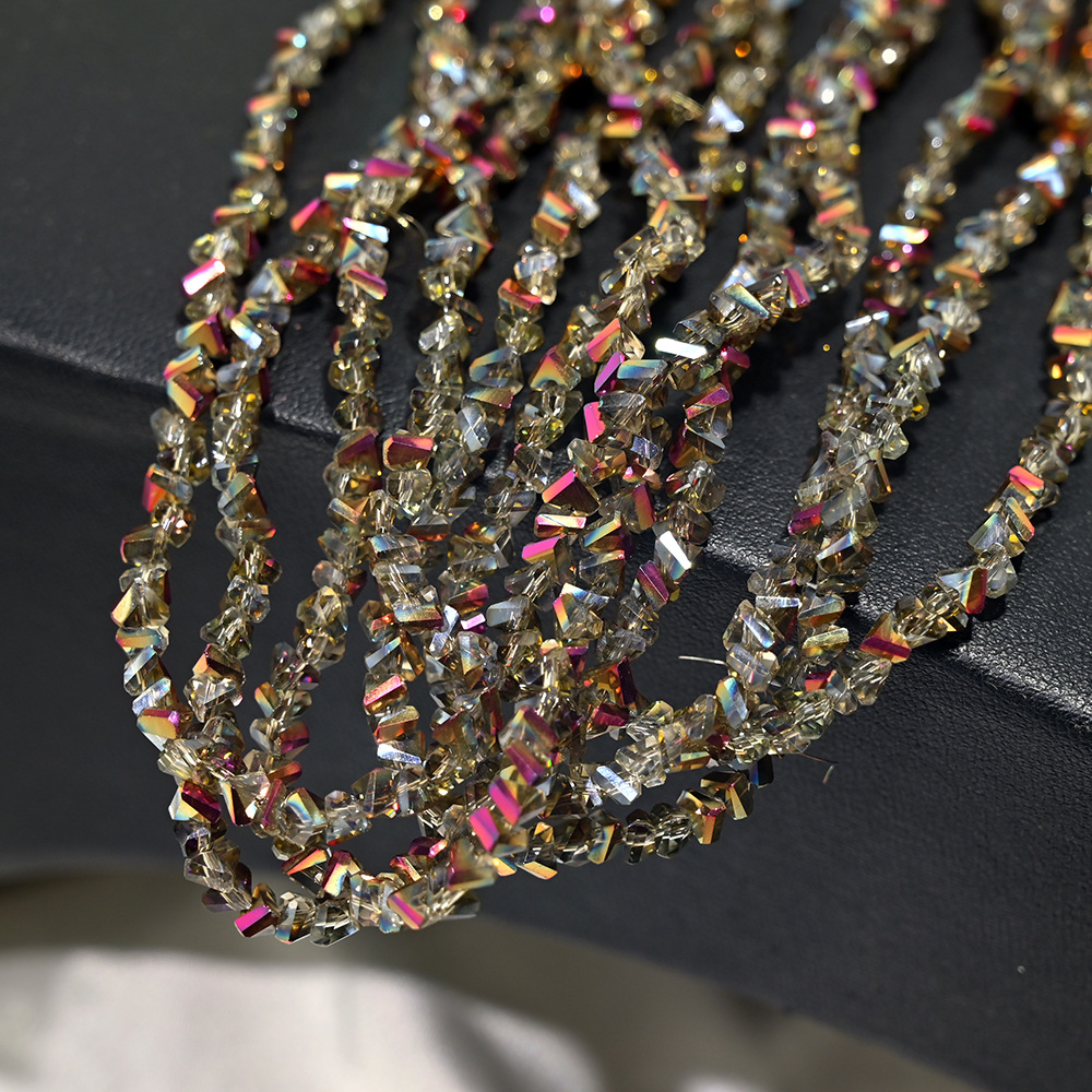 Collar de perlas de cristal de diamante de cristal triangular de 4 mm collar de perlas sueltas de bricolaje artesanal accesorios de ropa accesorios de cadena de teléfono móvil accesorios de cadena de teléfono móvil image 30