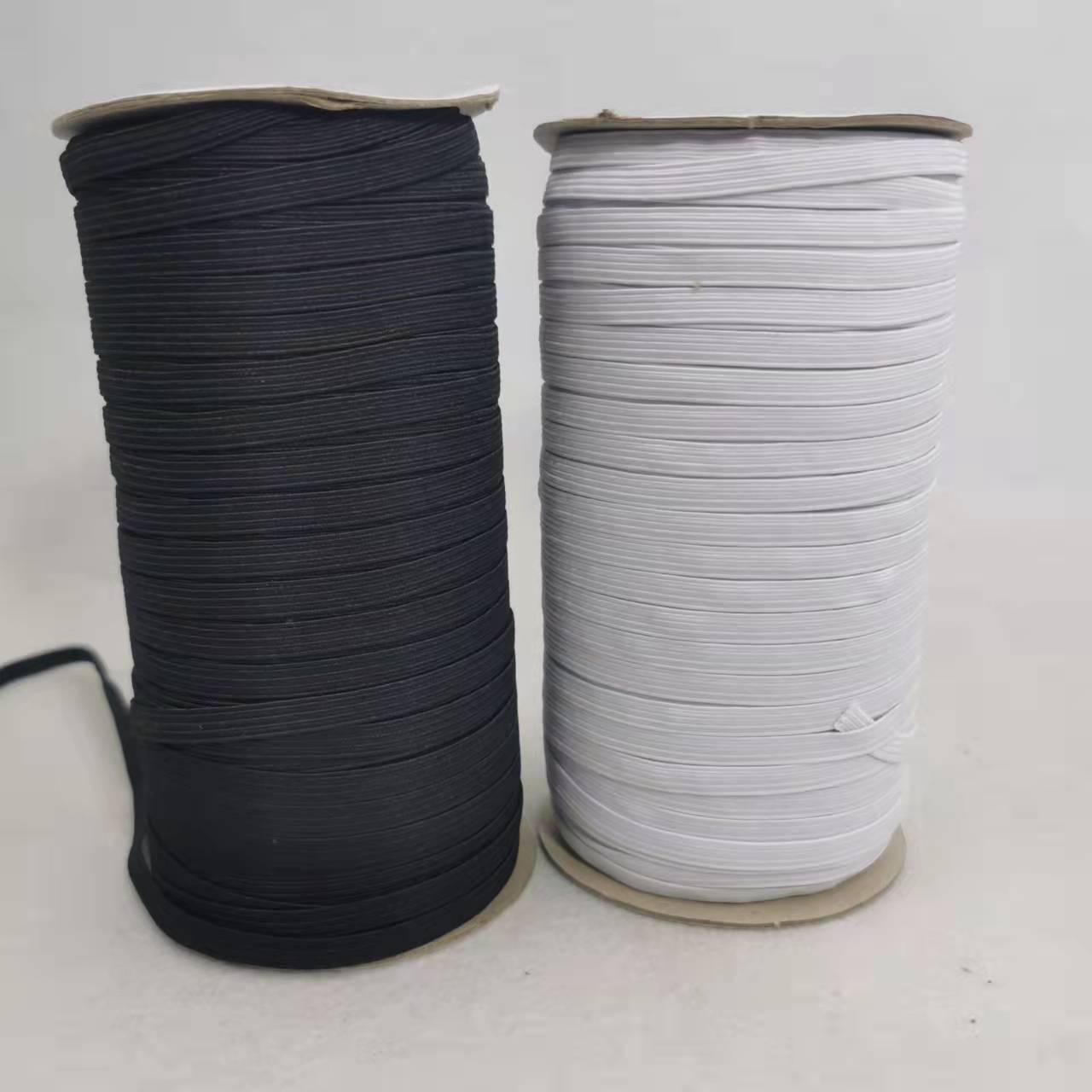 现货直供家工厂直供6mm黑白色8根涤纶走马带 橡筋 跑马带质优价优