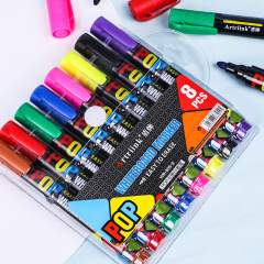 POP erasable whiteboard pen graffiti drawing board blackboard pen refillable ink large capacity 8/12 color set marker pen wholesale